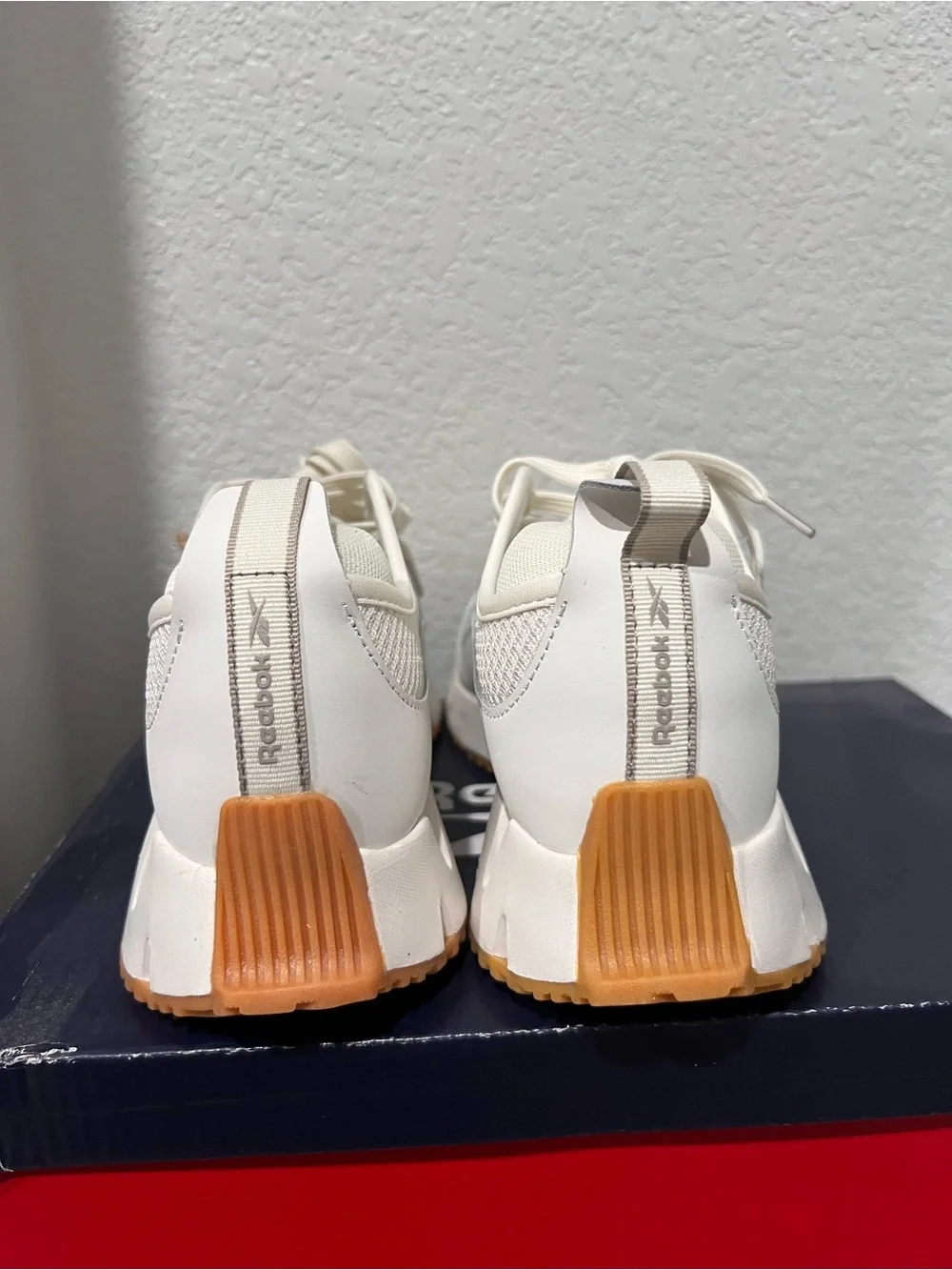 Reebok Women's White and Gum Zig-Style Trail Sneakers